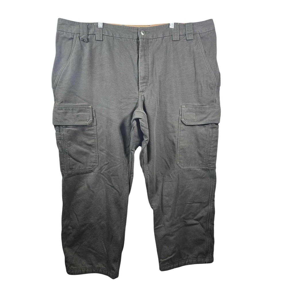 Duluth‎ Trading Relaxed Fit Carpenter Work Pants Fleece Lined - Men 48x30 Olive